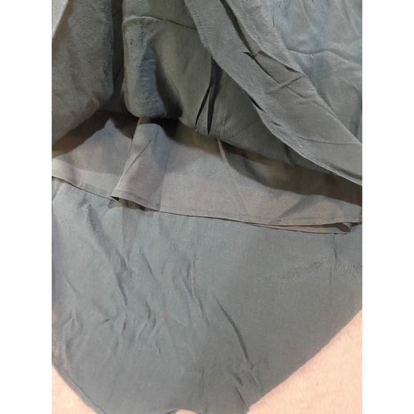 Madewell Dark Teal Green Viscose Elastic Waist Tulip Hem Midi Skirt E6833 M - Picture 6 of 7